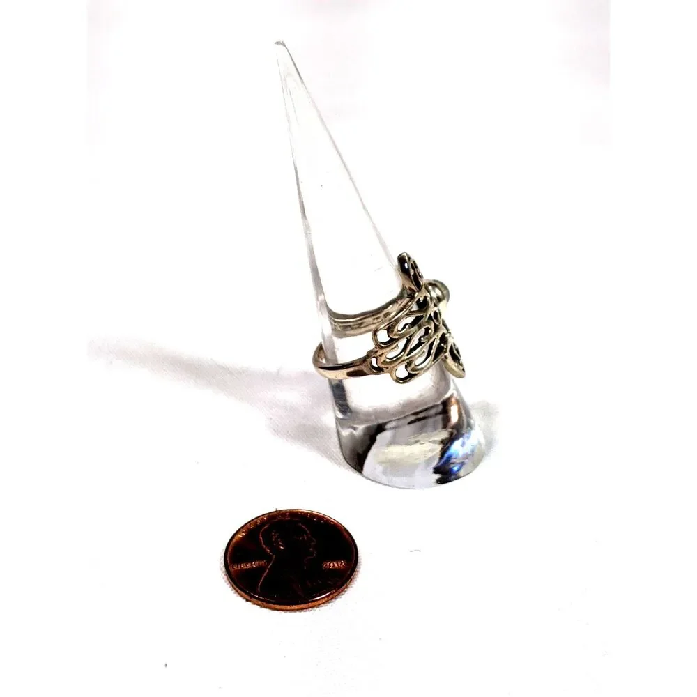 Hamsa Moonstone Ring 925 Sterling Silver Fairy Pagan Whimsigoth Size 8 5.1gr